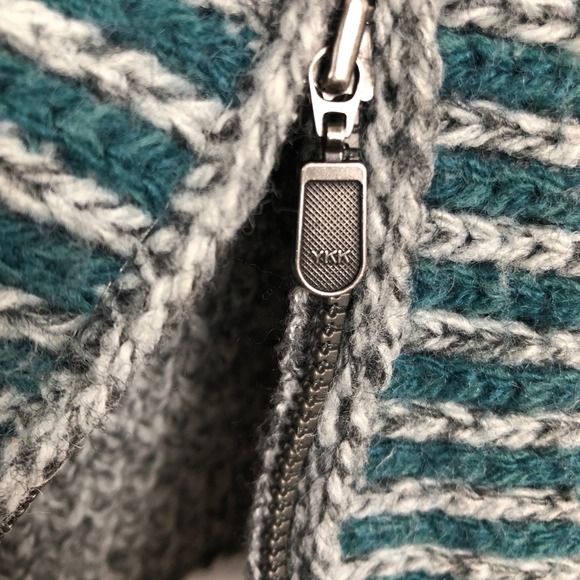 ROYAL ROBBINS Fair Isle Wool Blend Full Zip Hooded Cardigan Women's Sz M Gray - Picture 6 of 10